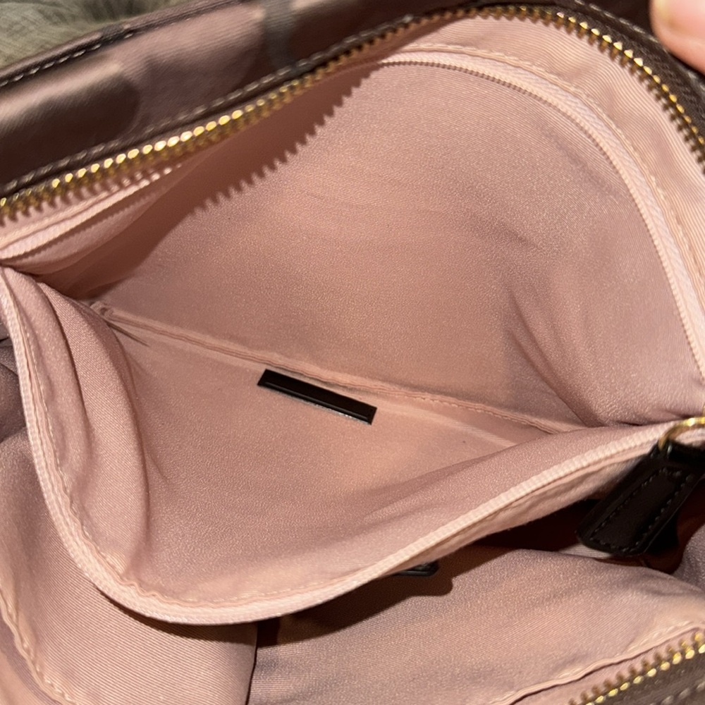 Coach Bag Large Vintage Signature Stripe Logo Crossbody Bag in Brown and Black - Picture 13 of 17